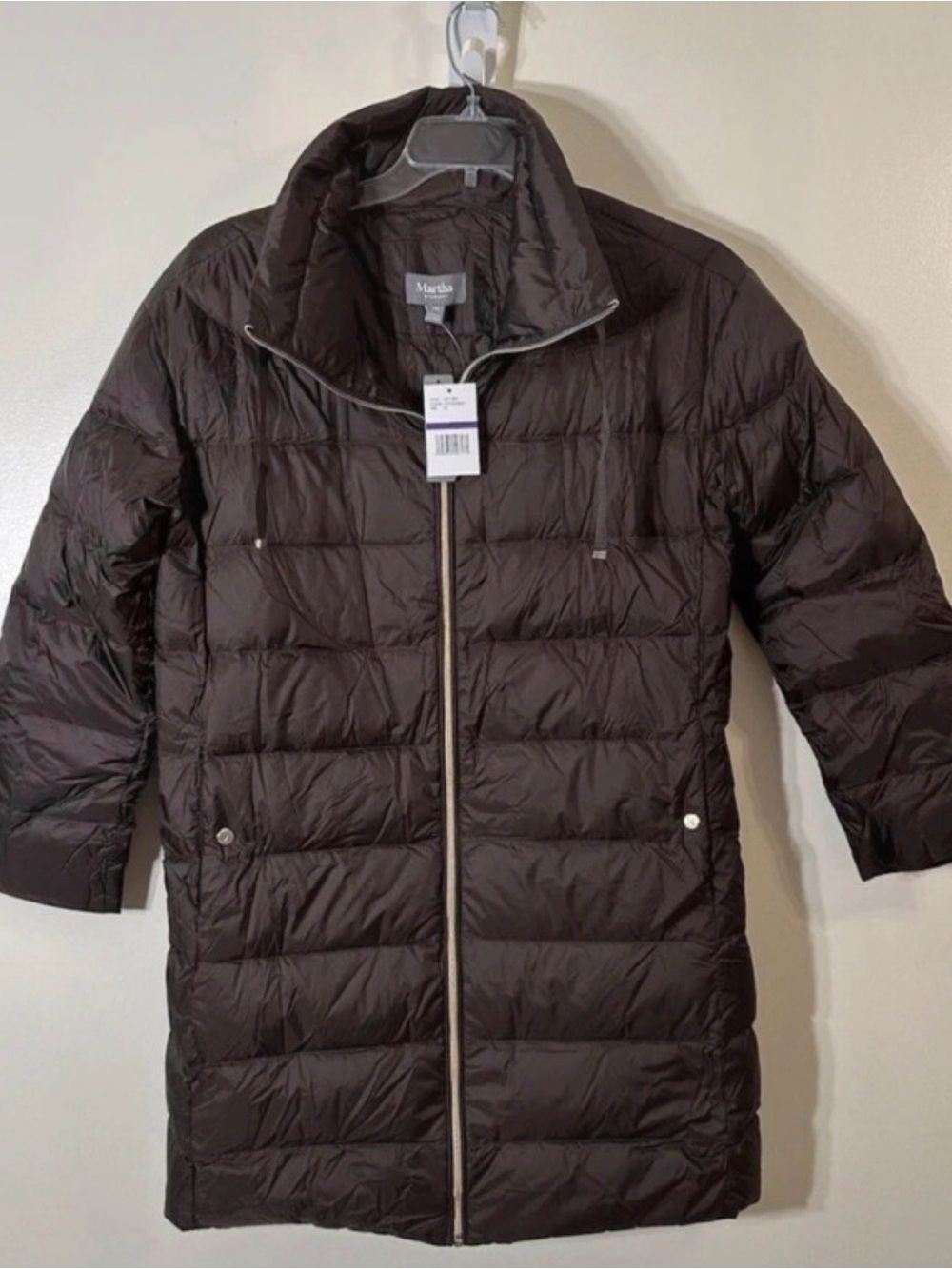 Women's Long Quilted Puffer Coat in Black